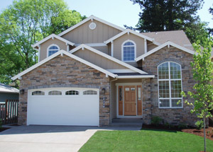 photo of front entry and corner den of the Avocet home plan